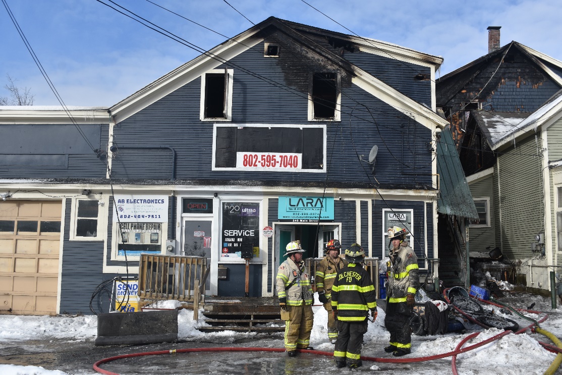The damage to the building and businesses was estimated to be more than $1 million.